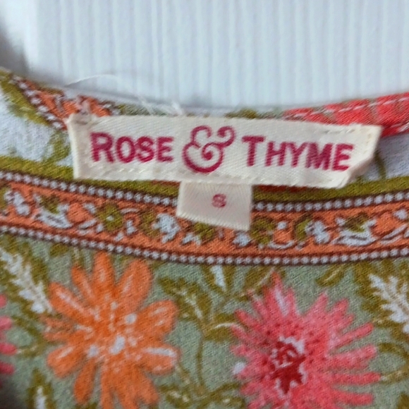 Rose & Thyme Boho Floral Peasant Top S Excellent Condition - Picture 6 of 8